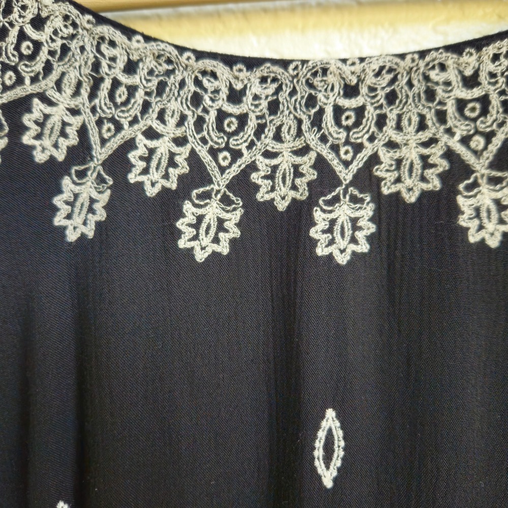 Sundance Palace Shift Dress Embroidered Eyelet Scallop Bell Boho Siz PM or Small - Picture 6 of 9
